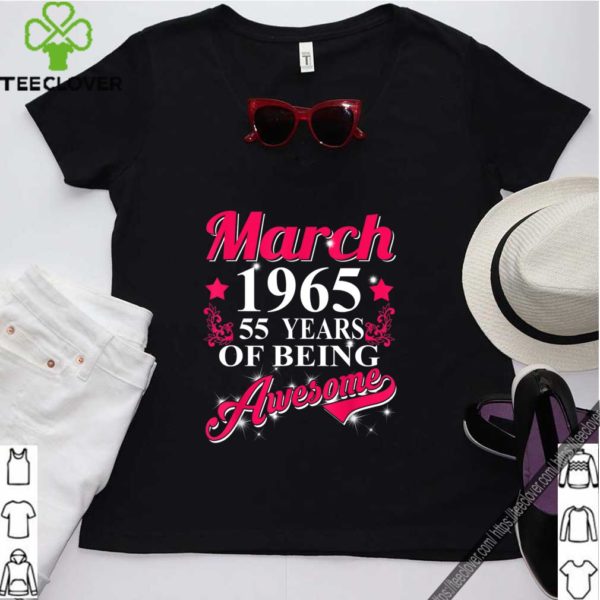55th Birthday Party Gift – March 1965 – 55th Birthday T-Shirt