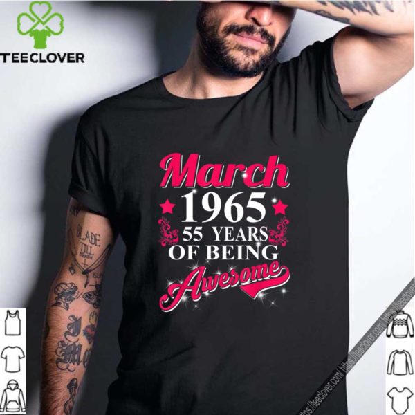 55th Birthday Party Gift – March 1965 – 55th Birthday T-Shirt