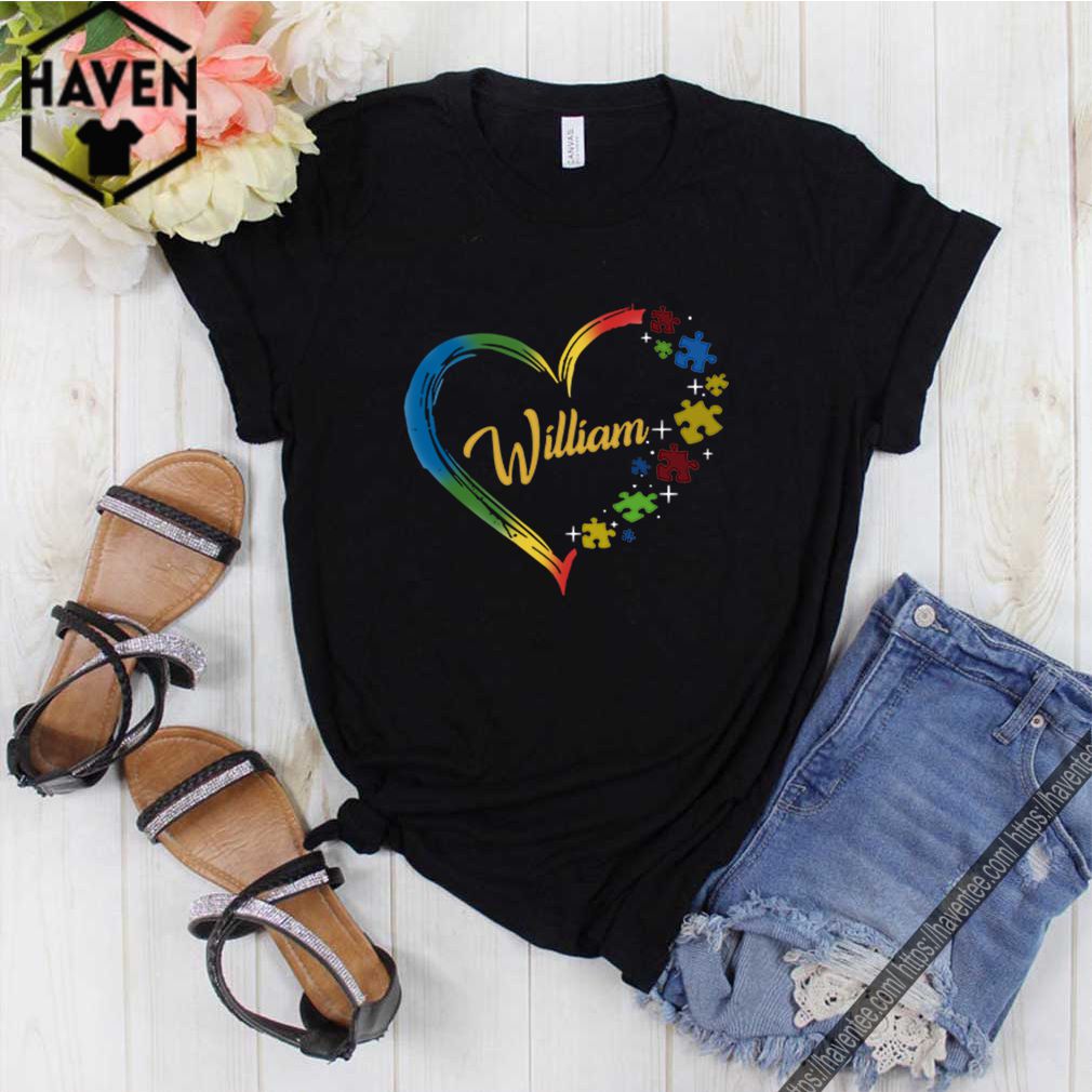 Autism puzzle heart personalized William shirt 10 Autism puzzle heart personalized William shirt