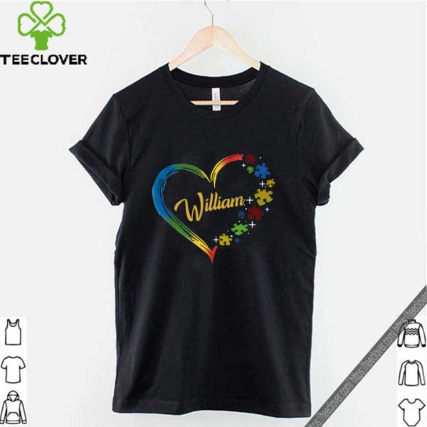 Autism puzzle heart personalized William shirt