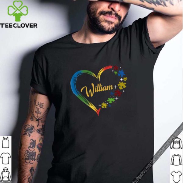 Autism puzzle heart personalized William shirt