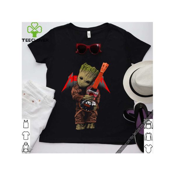 Baby Yoda Hug Metallic Guitar Star Wars shirt