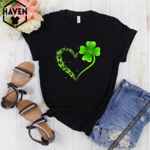 Butterfly Heart Leaf Irish St. Patrick Day Clover Heart T-hoodie, sweater, longsleeve, shirt v-neck, t-shirt