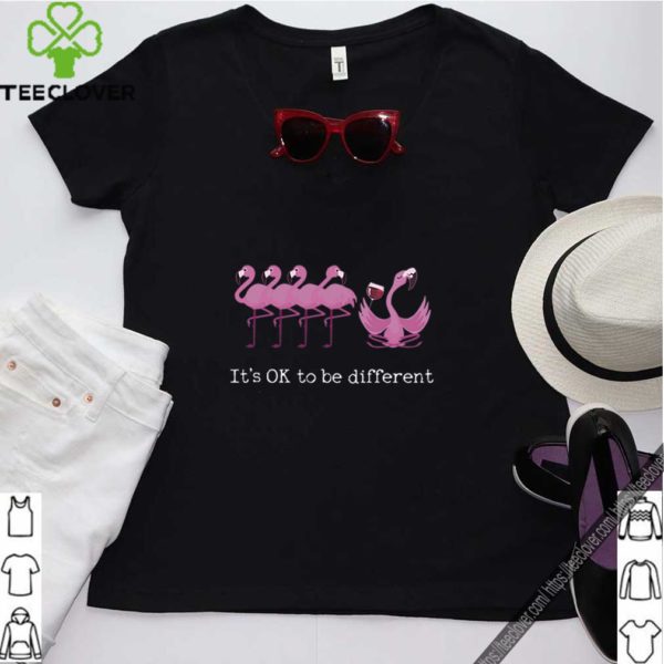 Flamingos It’s Ok To Be Different Drinking Wine hoodie, sweater, longsleeve, shirt v-neck, t-shirt