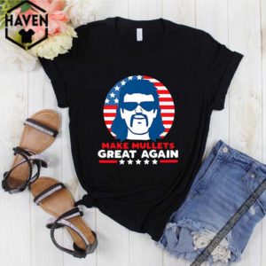Make Mullets Great Again Vintage 80s Hair Party USA Dark Premium Tee Shirt