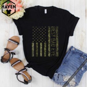 Mens Best Dad Ever American Flag Camo Tshirt For Fathers Day T-Shirt