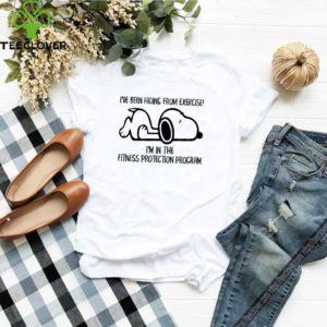 Snoopy I’ve been hiding from exercise I’m in the fitness protection program shirt