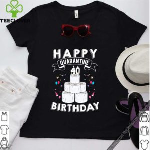 40th Birthday Gift Idea Born in 1980 Happy Quarantine Birthday 40 Years Old T Shirt Social Distancing Tee S