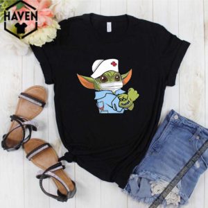 Baby Yoda Wearing Scrub Nurse Strong T-Shirt