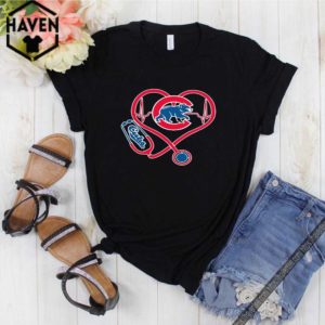 Chicago Cubs Baseball Stethoscope Heartbeat Shirt