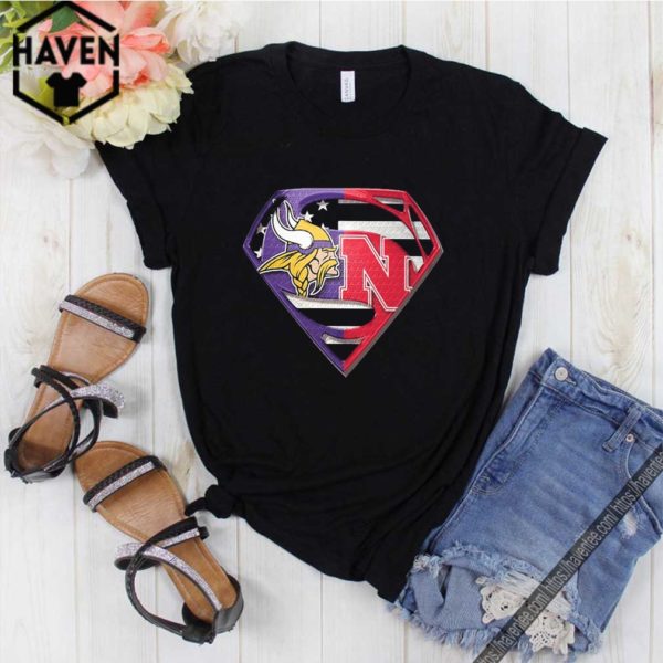 Superman Vikings Minnesota And Nebraska Cornhuskers Shirt