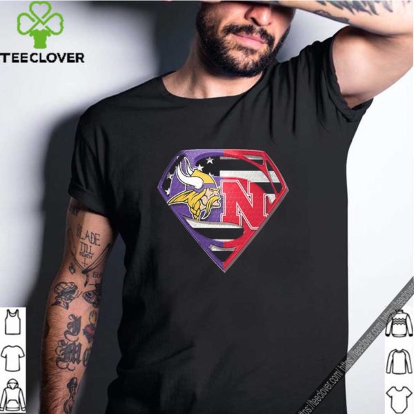 Superman Vikings Minnesota And Nebraska Cornhuskers Shirt