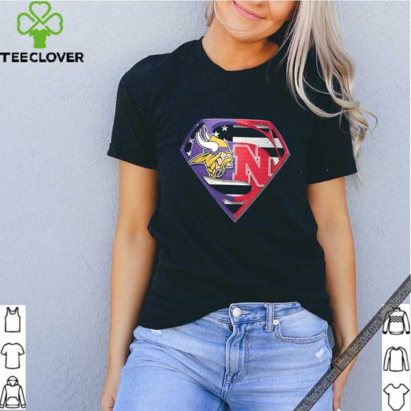 Superman Vikings Minnesota And Nebraska Cornhuskers Shirt