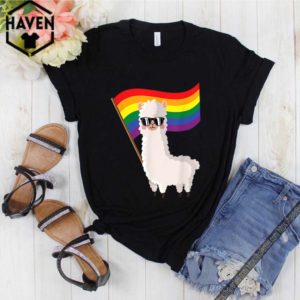 Cool Llama Rainbow Flag Lgbtqia Gay Pride Rainbow Shirt