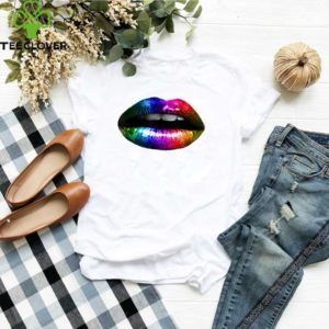 Glossy Rainbow Lips LGBT Pride Funny Gift Shirt