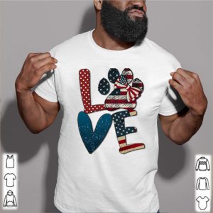 Independence Day love dog paw shirt