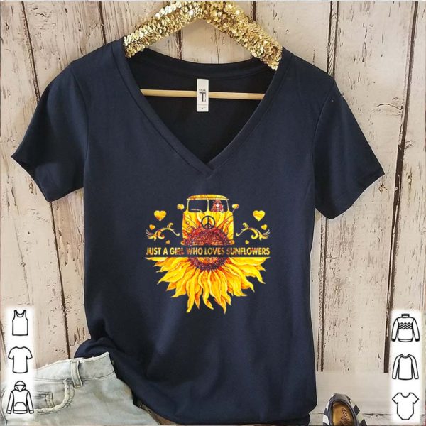 Peace Car Just A GIrl Who Loves Sunflowers hoodie, sweater, longsleeve, shirt v-neck, t-shirt