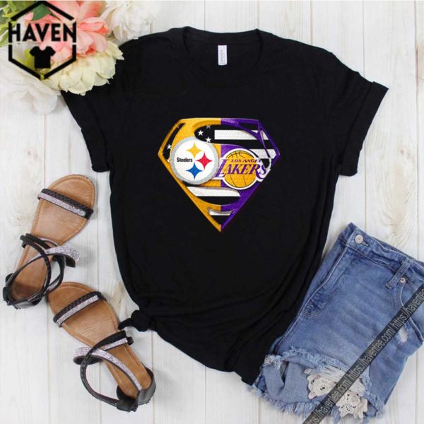 Pittsburgh Steelers and Los Angeles Lakers Superman shirt