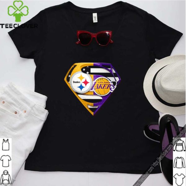 Pittsburgh Steelers and Los Angeles Lakers Superman shirt