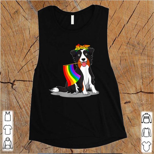 Pride LGBT Flag Gay Be Lesbian Australian Shepherd Gifts Shirt