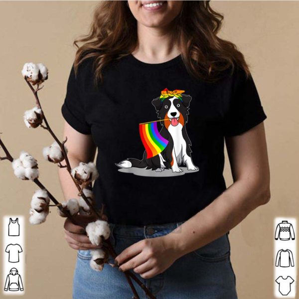 Pride LGBT Flag Gay Be Lesbian Australian Shepherd Gifts Shirt