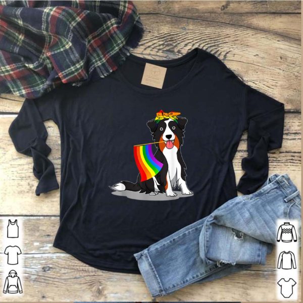 Pride LGBT Flag Gay Be Lesbian Australian Shepherd Gifts Shirt