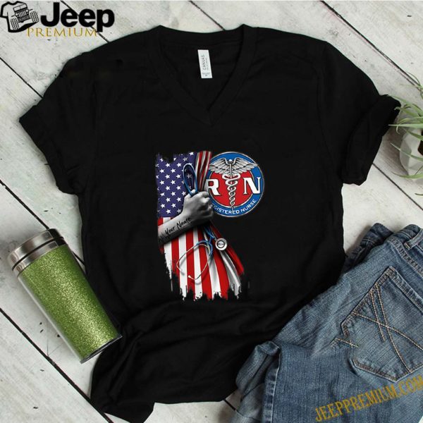 Registered Nurse Stethoscope American flag shirt