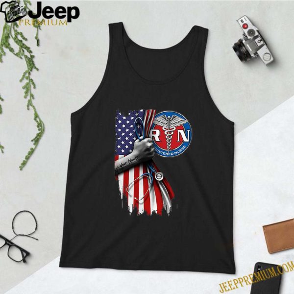 Registered Nurse Stethoscope American flag shirt