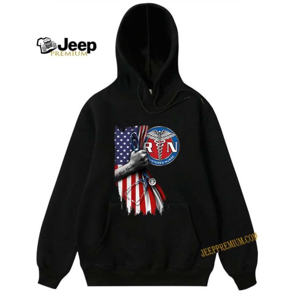 Registered Nurse Stethoscope American flag shirt