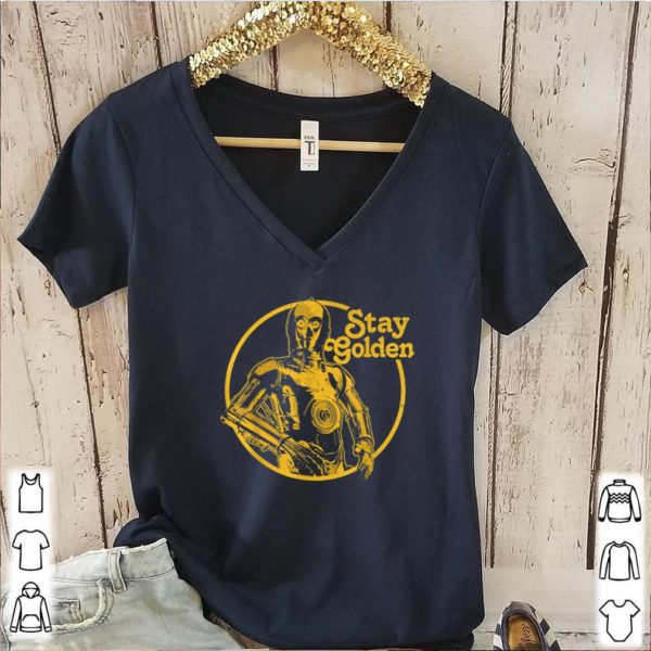 Star Wars C-3PO Stay Golden Text Portrait Shirt