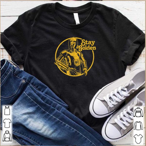 Star Wars C-3PO Stay Golden Text Portrait Shirt