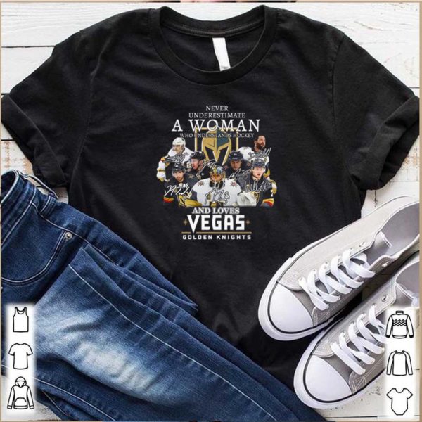 Vegas Golden Knights signatures Never underestimate a woman hockey hoodie, sweater, longsleeve, shirt v-neck, t-shirts