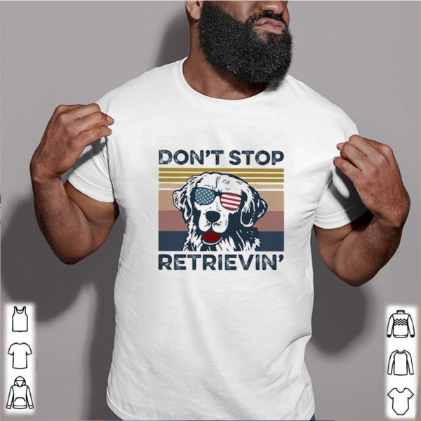 Vintage Golden Retriever Don’t Stop Retrievin Independence Day shirt