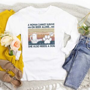 A Woman Cannot Survite On Beer Alone She Also Needs A Dog Vintage Retro s