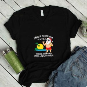Christmas In July Pool Party Santa Men Women Vacation Gift T-