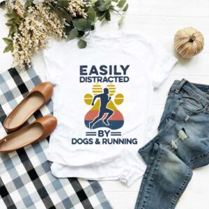 Easily Distracted By Dogs And Running Footprint Vintage Retro