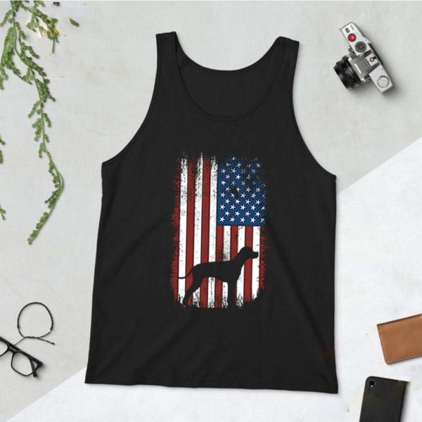 German Shorthaired Pointer silhouette american flag 4th of july T-