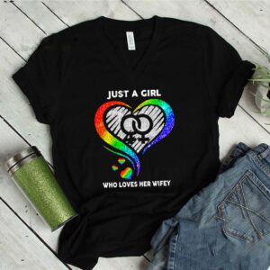 Glitter LGBT just a girl who loves her wifey shirt