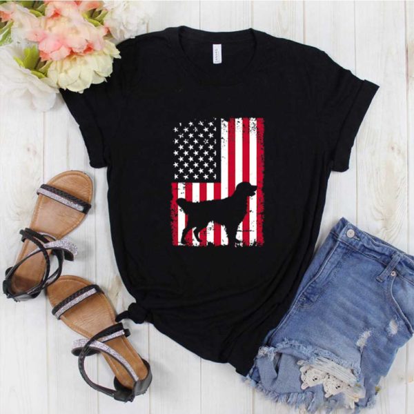 Golden retriever 4th of July Patriotic American USA Flag T-