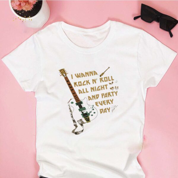 Guitar I Wanna Rock N’ Roll All Right And Party Every Day shirt