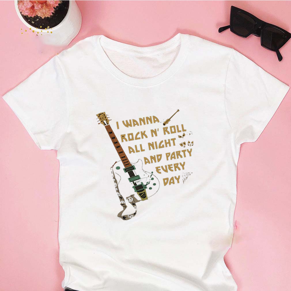 Guitar I Wanna Rock N’ Roll All Right And Party Every Day shirt 9 Guitar I Wanna Rock N’ Roll All Right And Party Every Day