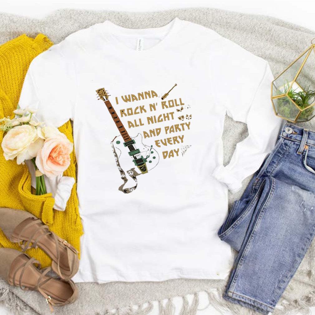Guitar I Wanna Rock N’ Roll All Right And Party Every Day shirt 8 Guitar I Wanna Rock N’ Roll All Right And Party Every Day