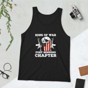 Gun Skull Sons Of War Fort Benning Chapter American Flag