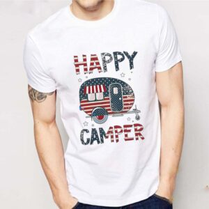 Happy Camper American flag shirt