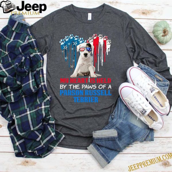 Heart Paw America My Heart Is Held By The Paws Of A Parson Russell Terrier hoodie, sweater, longsleeve, shirt v-neck, t-shirt