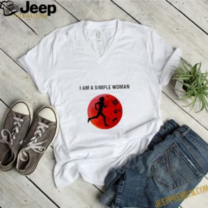 I Am A Simple Woman Running Paw Wine Sunset shirt