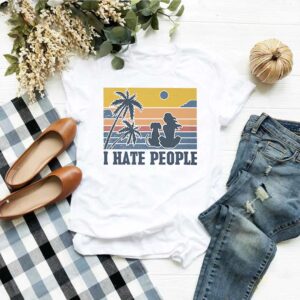 I Hate People Dog Beach Girl Vintage T-