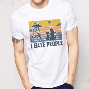 I Hate People Dog Beach Girl Vintage T-shirt