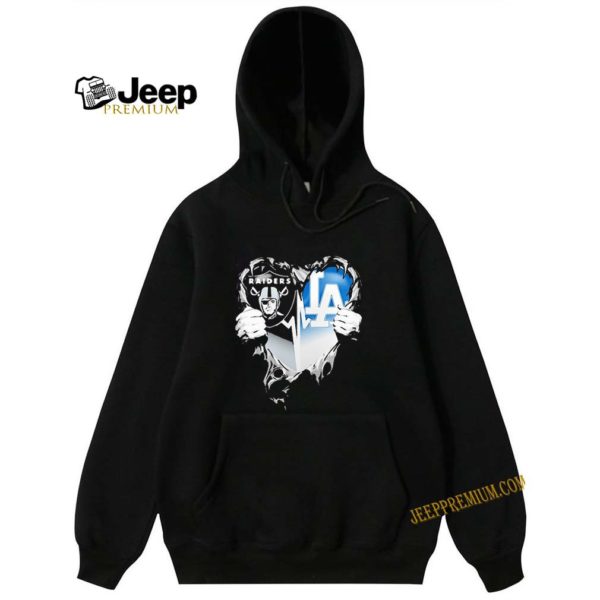 Insides Me Oakland Raiders And Los Angeles Dodgers Logo hoodie, sweater, longsleeve, shirt v-neck, t-shirt