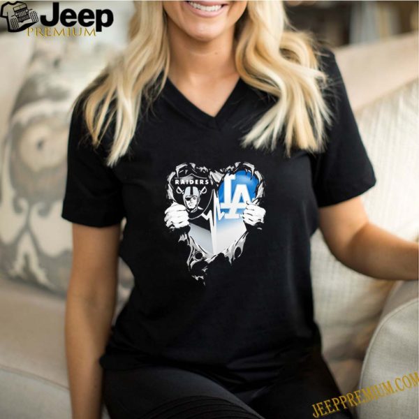 Insides Me Oakland Raiders And Los Angeles Dodgers Logo shirt